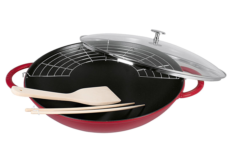 STAUB Wok new Classic Gusseisen 5,7 l Ø37cm kirschrot