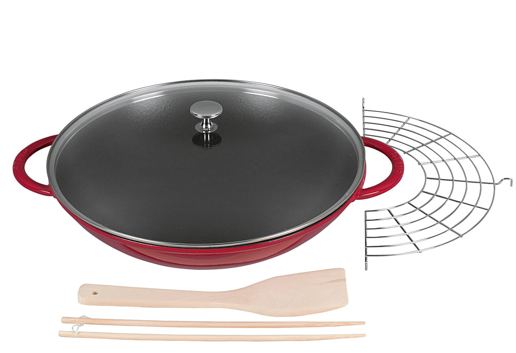 STAUB Wok new Classic Gusseisen 5,7 l Ø37cm kirschrot