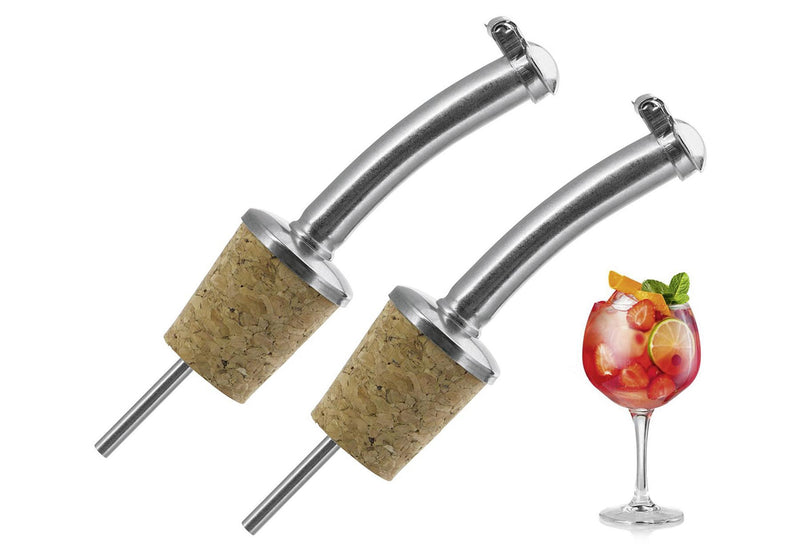 WESTMARK Flaschenausgießer mit Naturkork und Metallkappe 2Stück