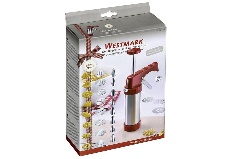 WESTMARK Gebäckpresse/Garnierspritze Edelstahl 17teilig