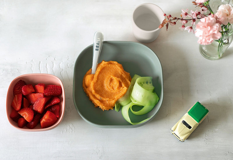 BEABA Geschirrset aus Silikon Eucalyptus grün 4teilig