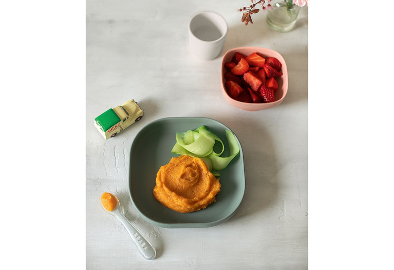 BEABA Geschirrset aus Silikon Eucalyptus grün 4teilig