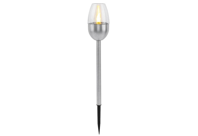 F-H-S Gartenfackel Solar Edelstahl ø6cm H39cm 3er Satz