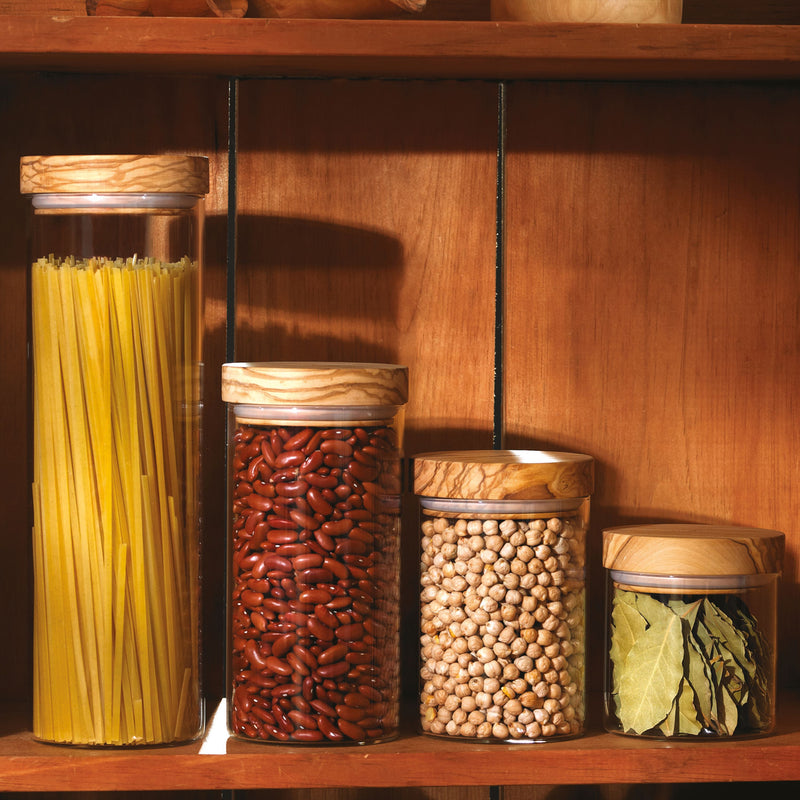 Vorratsglas mit Olivenholzdeckel, 1500 ml, 31 cm
