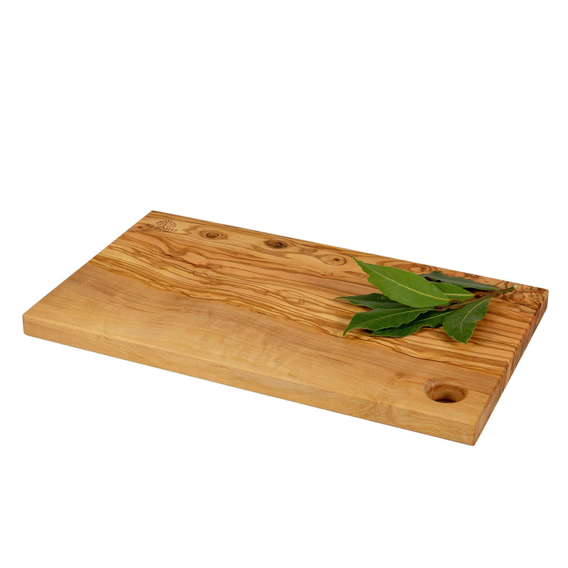 Schneidebrett mit Loch aus Olivenholz