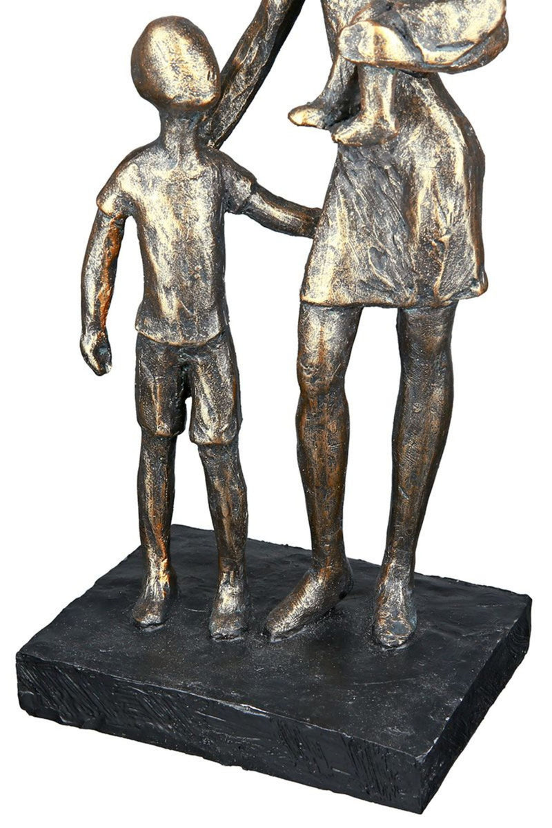 Tolle repräsentative Motto Design Figur Mutter mit Kindern, Skulptur und Kunstobjekt, Modell „ KINDER... „ bronzefarbenes finish, Maße 27 x 12 x 9 cm, pure Lebensfreude