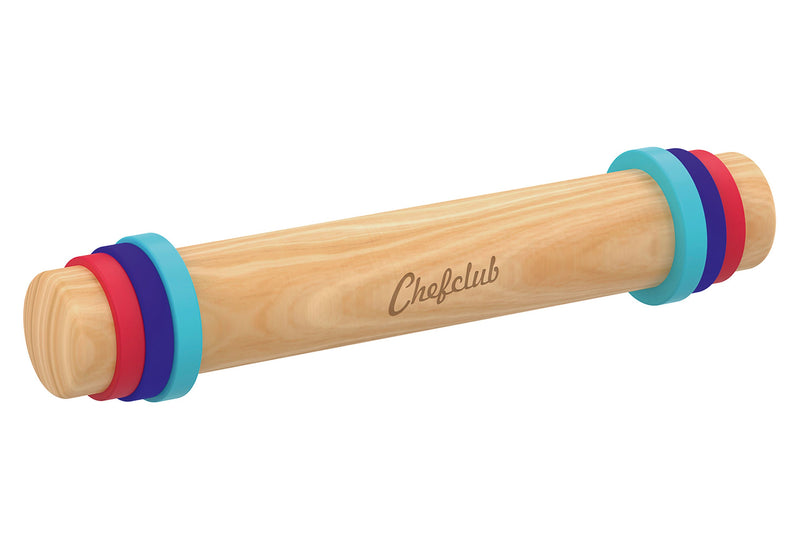CHEFCLUB Nudelholz mit Silikonringen