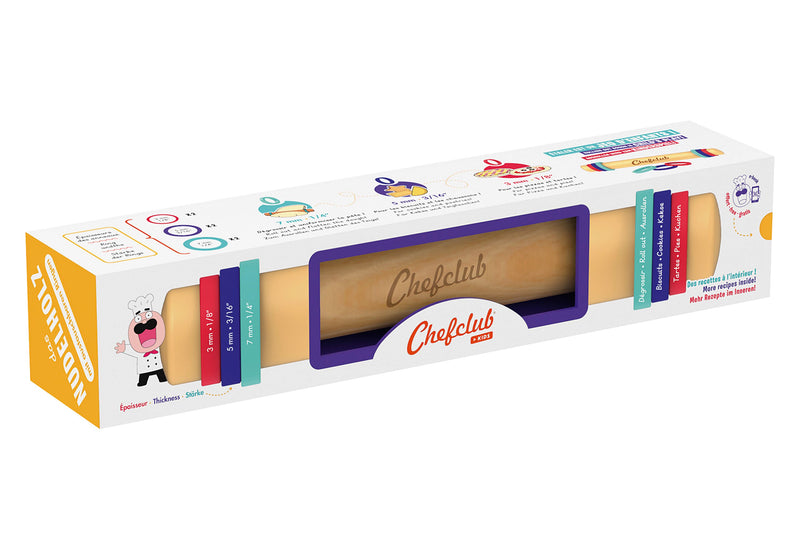 CHEFCLUB Nudelholz mit Silikonringen