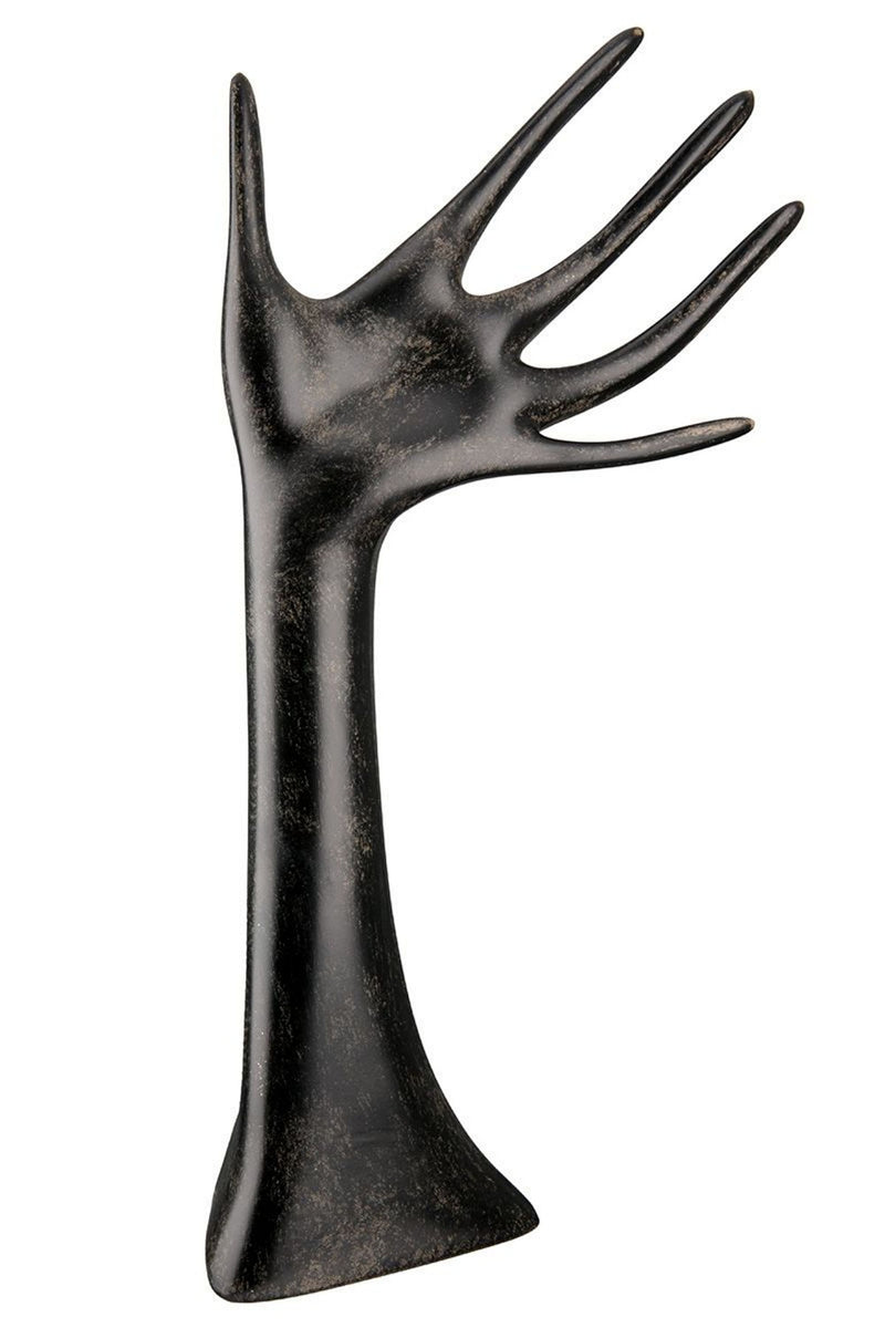 Schmuckständer, Schmuckbaum, Schmuckhand in dunkelbraun , Modell Schmuckhand gewinkelt (rechts),  Maße 10 x 8 x 31 cm, ziert und dekoriert, hoher Neidfaktor