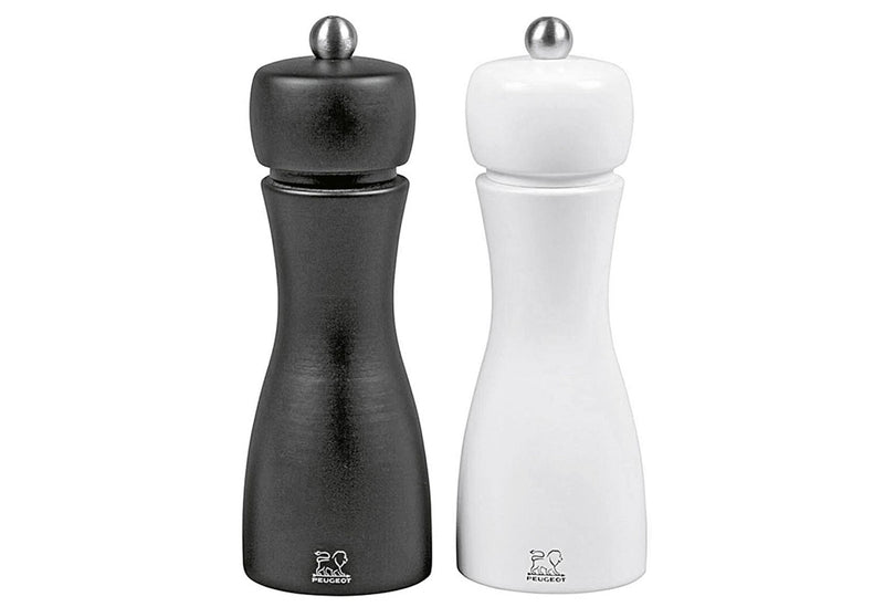 PEUGEOT Pfeffer- und Salzmühle Tahiti Duo Buchenholz 15cm schwarz/weiß