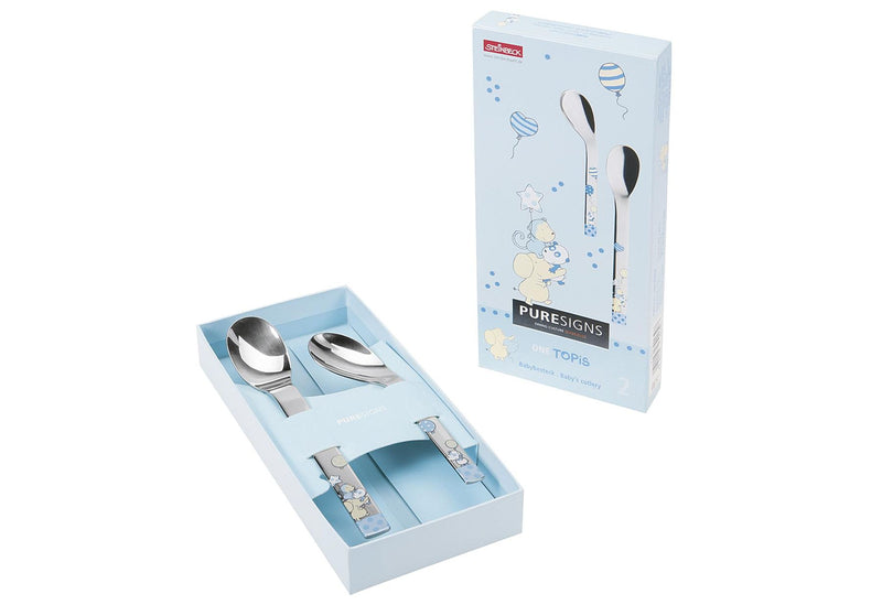 PURESIGNS Babybesteck Topis blau 2teilig