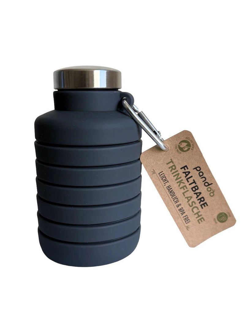 PANDOO Trinkflasche 700ml faltbar Silikon schwarz