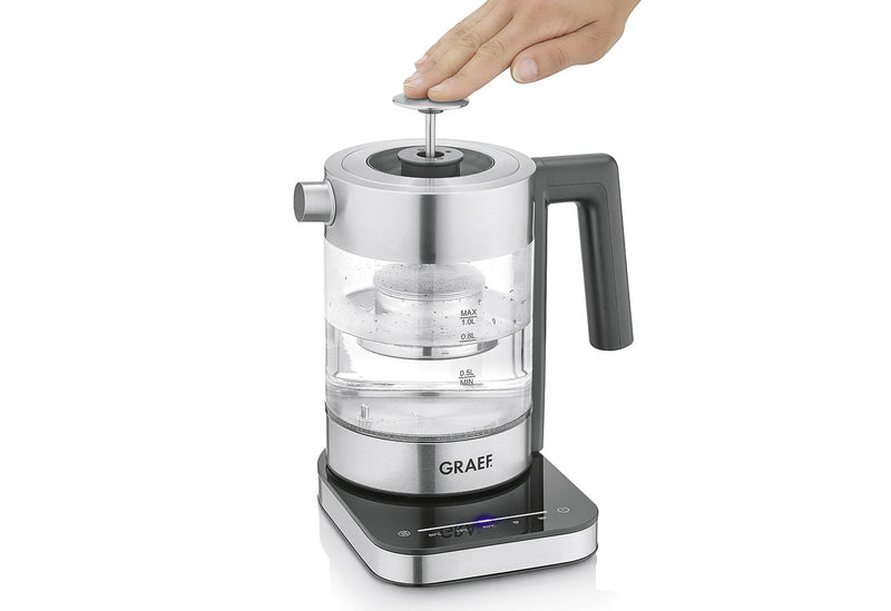 GRAEF Wasserkocher WK 350 EU 1l 2200Watt mit Teesieb Glas