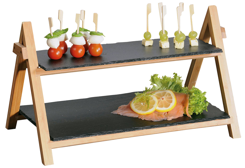 KESPER Etagere 2stöckig Platten Schiefer 45x6x31cm