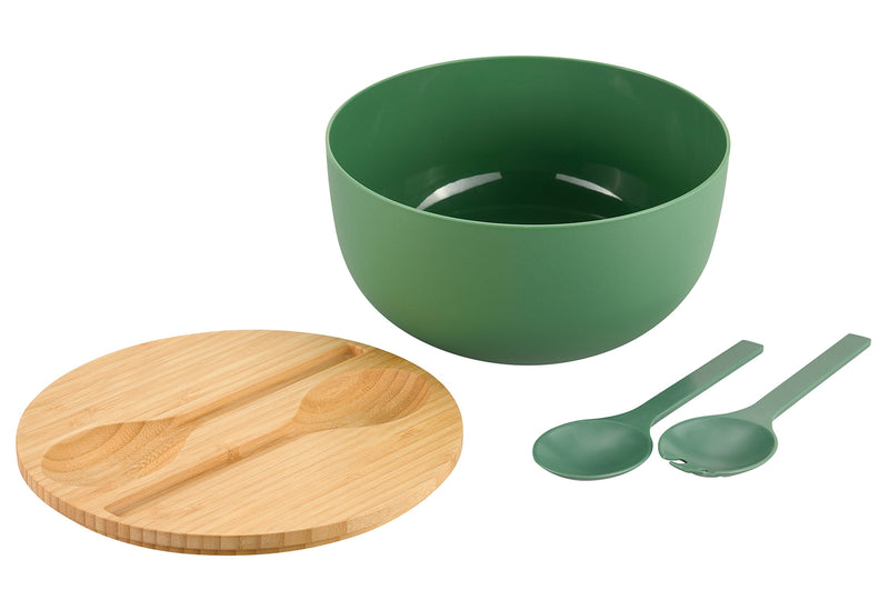 KESPER Salatschale mit Besteck Bambus FSC Ø24cm grün