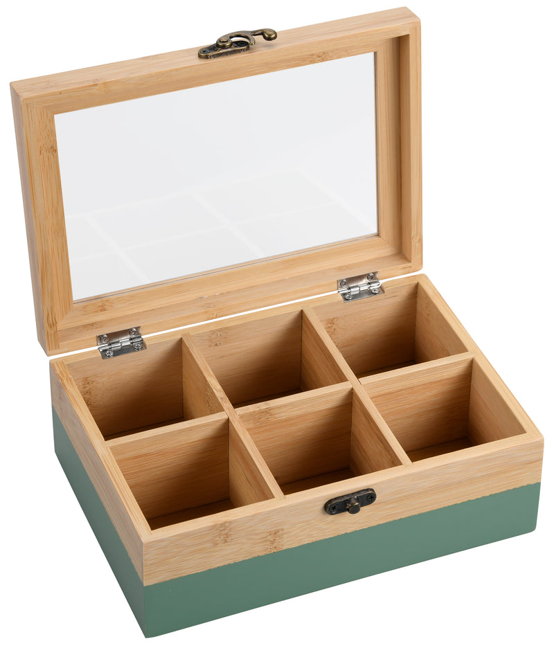KESPER Teebox mit 6 Fächern Bambus FSC grün