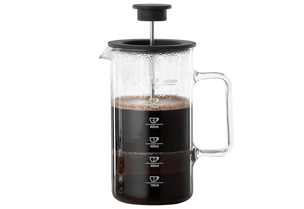 BOHEMIA Selection Kaffeebereiter 1l mit Skala transparent/schwarz