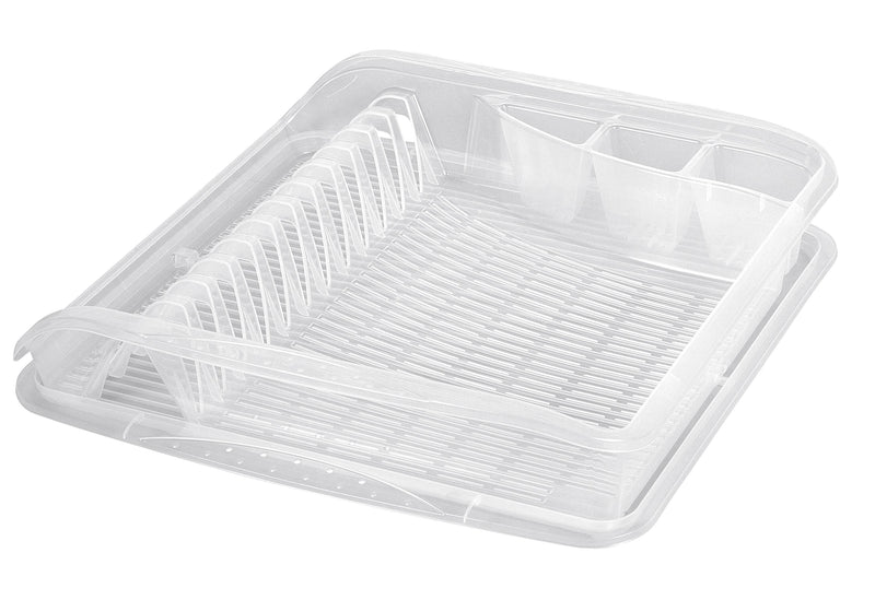 KEEEPER Geschirrablaufkorb large 39,5x39,5x8cm transparent mit Tablett