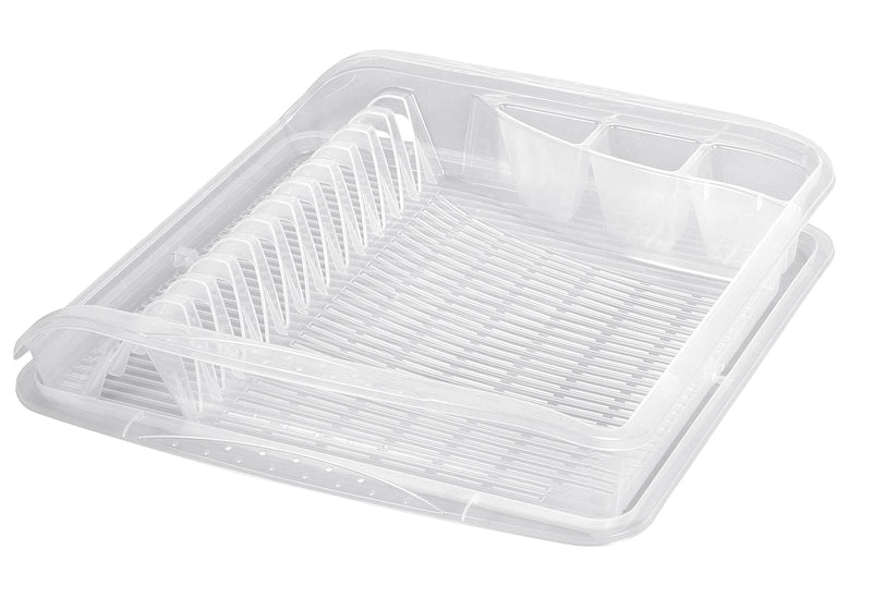 KEEEPER Geschirrablaufkorb large 39,5x39,5x8cm transparent mit Tablett