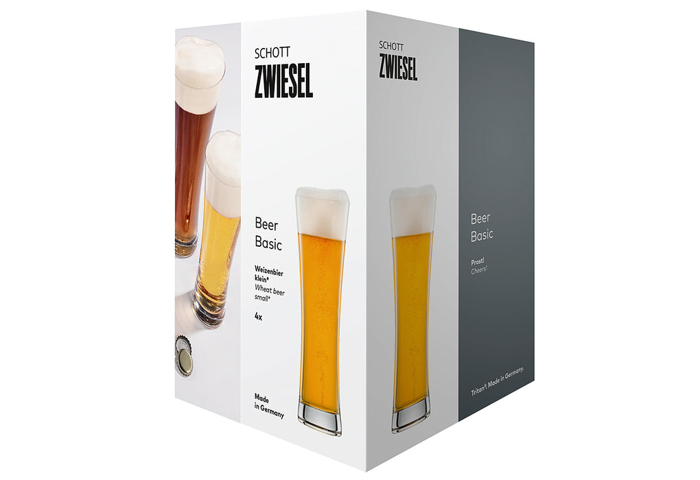 SCHOTT ZWIESEL Weizenbierglas Beer Basic Bar Special mit Moussierpunkt 300ml 4er Set