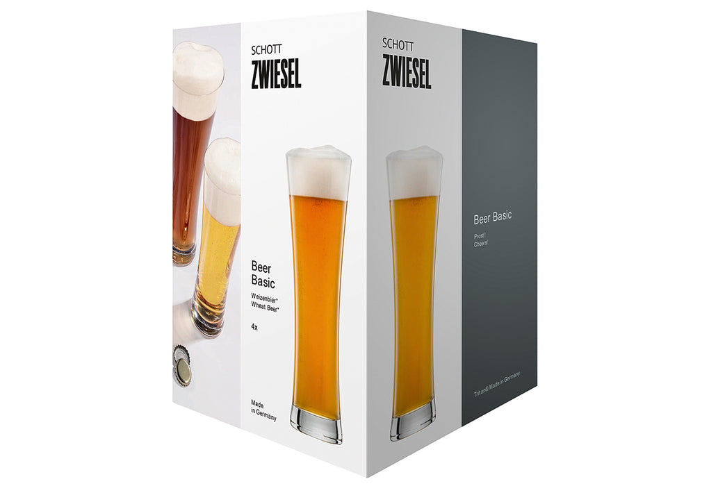 SCHOTT ZWIESEL Weizenbierglas Beer Basic Bar Special mit Moussierpunkt 500ml 4er Set