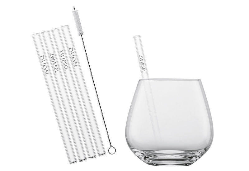 ZWIESEL GLAS Tumbler After Work Drink (4x Gr. 60 4x Glashalme Gr. 150 + Baumwollbürste)