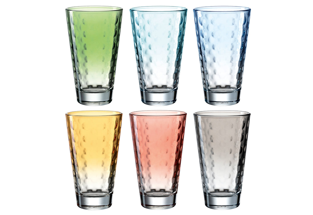 LEONARDO Set Longdrinkbecher Pastell sortiert Optic 6er Set