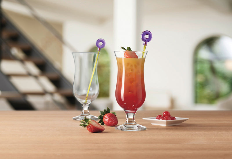 LEONARDO Cocktailgläser-Set Hurricane Bar 4teilig mit 2 Cocktailpickern