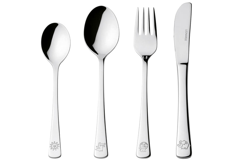 LEONARDO Kinderbesteck Elefant/Krokodil/Löwe 4teilig