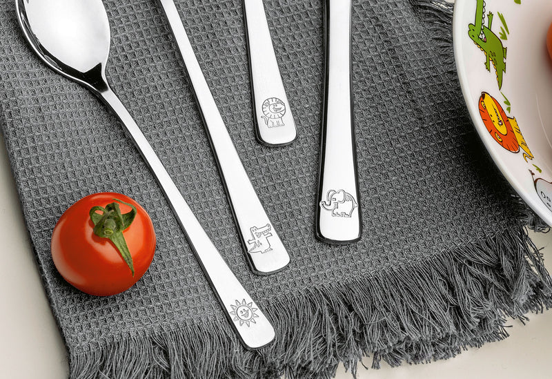 LEONARDO Kinderbesteck Elefant/Krokodil/Löwe 4teilig