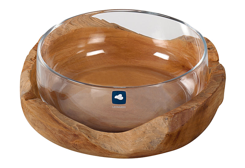 LEONARDO Schale mit Teaksockel 11cm Ø30cm