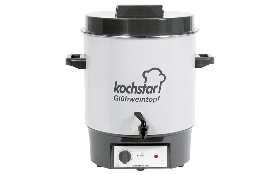 KOCHSTAR Einkochautomat WarmMaster A 1/4 mit Ablaufhahn 27l Ø35cm steingrau/weiß