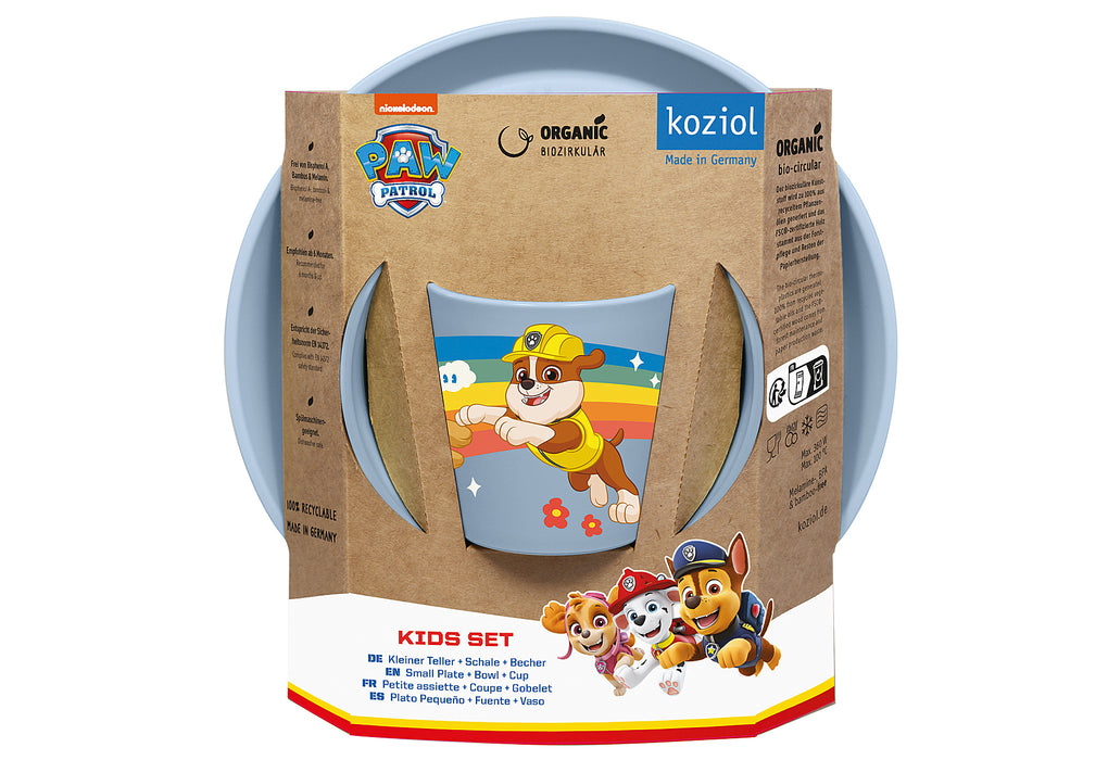 KOZIOL Kindergeschirr Paw Patrol Grow 3teilig hellblau