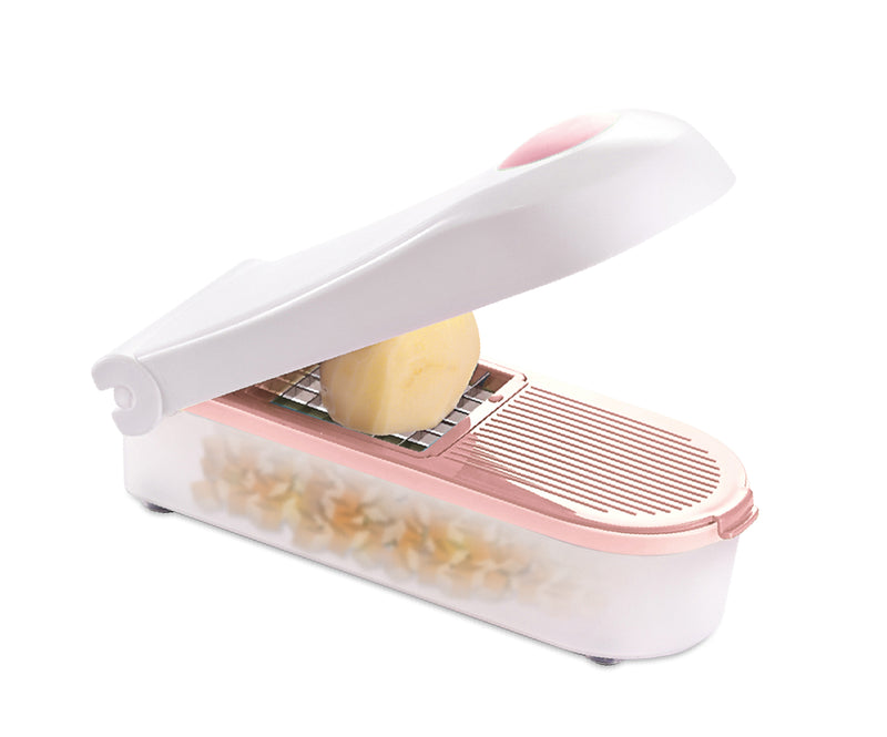 BROSZIO Multifunktions-Gemüseschneider EQ Dicer blau vanilla peach grün