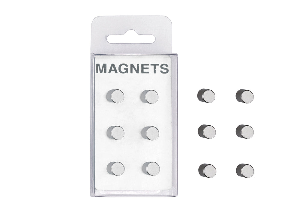 ZELLER PRESENT Magnet Edelstahl extra-stark auch für Glasmagnettafeln ,8cm silber 6 Stück