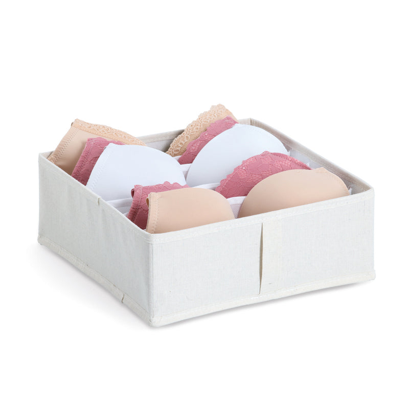 ZELLER PRESENT Aufbewahrungsbox mit 6 Fächern 30x30x11cm beige