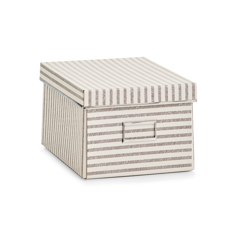 ZELLER PRESENT Aufbewahrungsbox Stripes Pappe 21x28x15cm beige