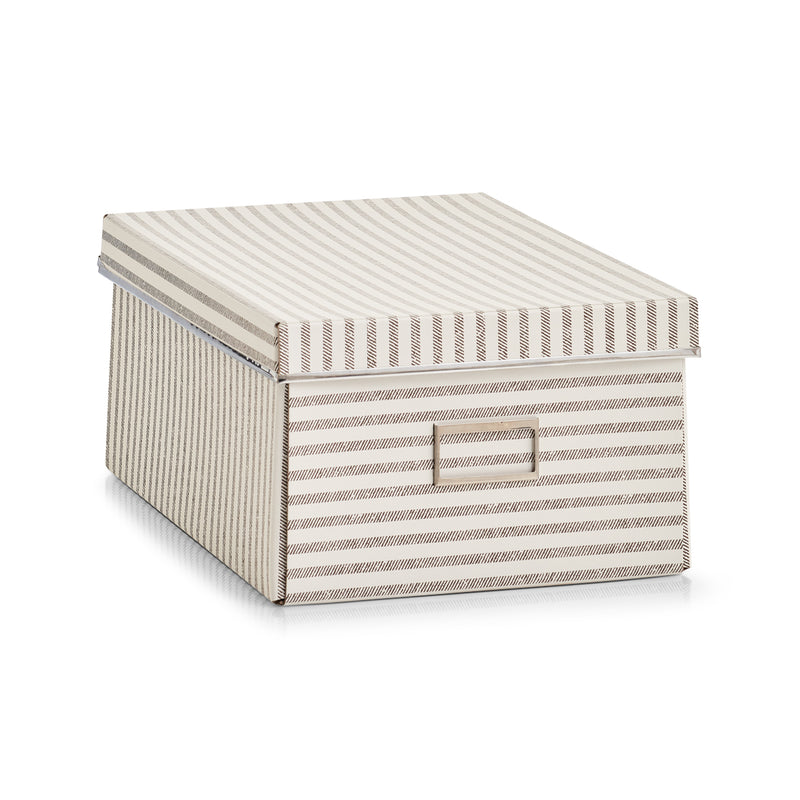 ZELLER PRESENT Aufbewahrungsbox Stripes Pappe 25x36x15cm beige