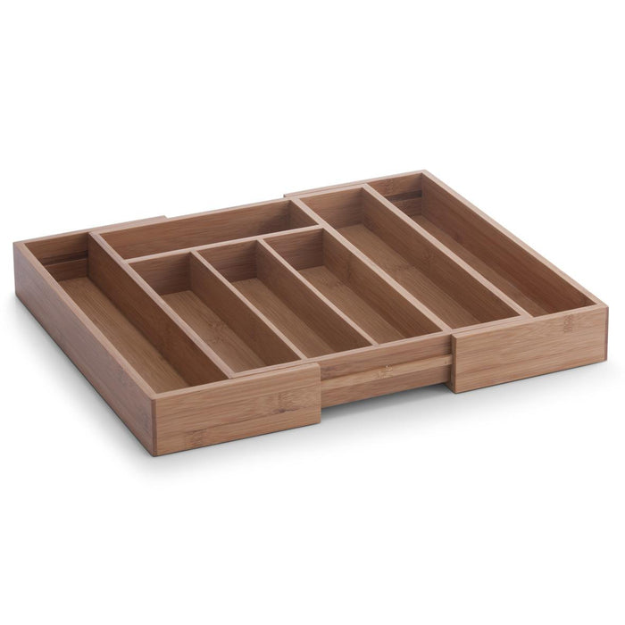 ZELLER PRESENT Besteckkasten Bamboo ausziehbar 5 - Fächer 28,5-40x33x5cm natur