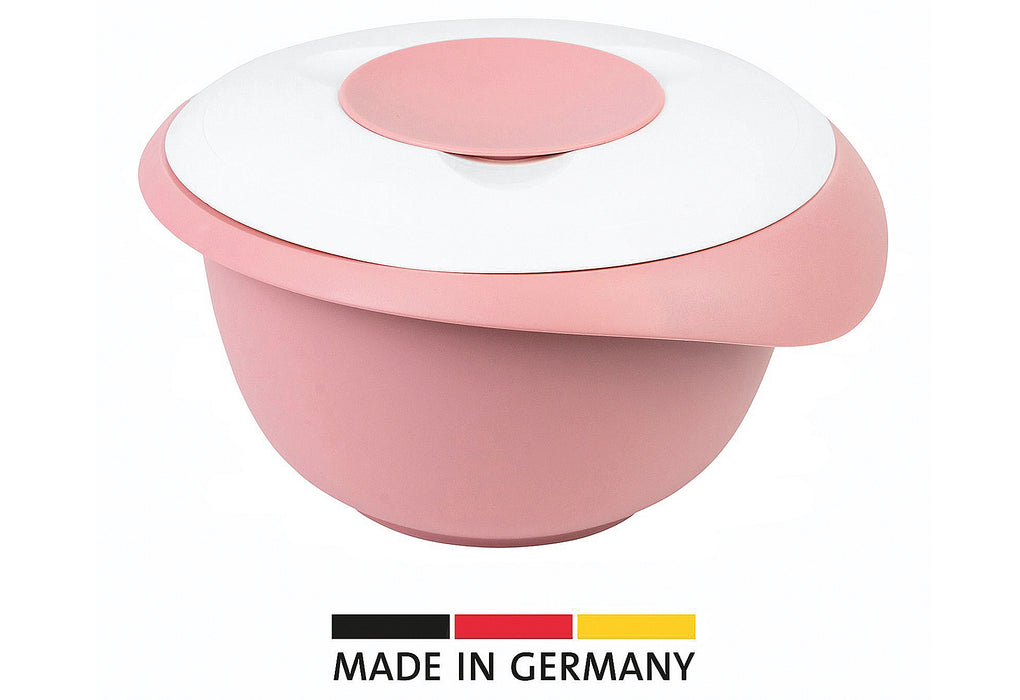 WESTMARK Rührschüssel mit zweigeteiltem Deckel 2,5l rosa/weiß