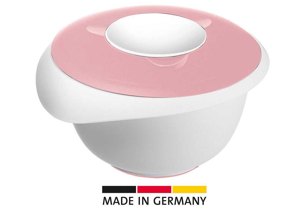 WESTMARK Rührschüssel mit zweigeteiltem Deckel 2,5l rosa/weiß