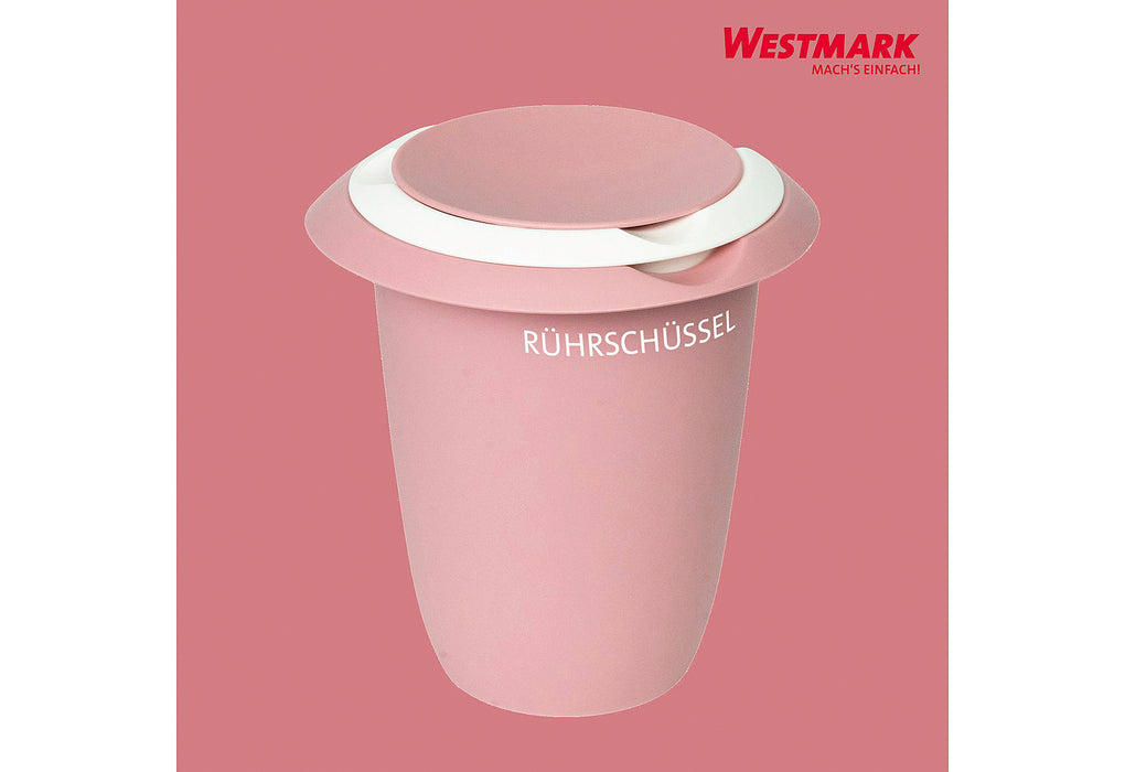 WESTMARK Quirltopf mit zweigeteiltem Deckel 1l rosa/weiß