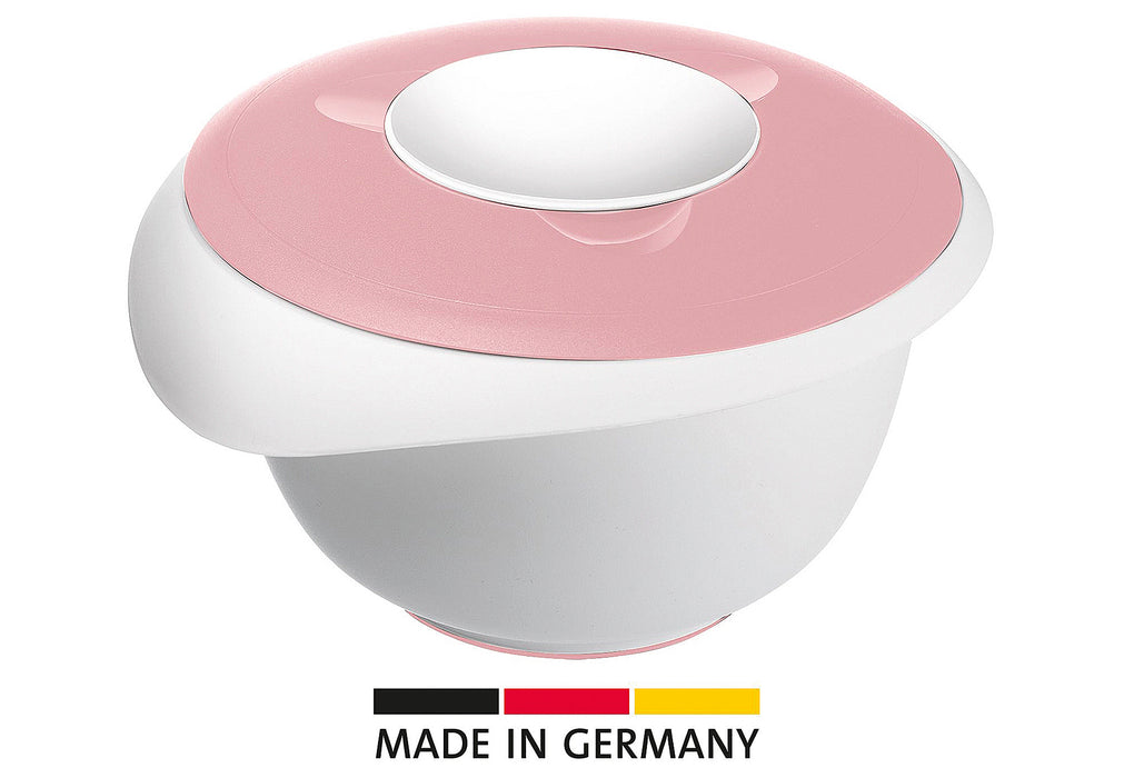 WESTMARK Rührschüssel mit zweigeteiltem Deckel 3,5l rosa/weiß