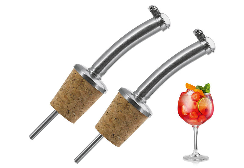 WESTMARK Flaschenausgießer mit Naturkork und Metallkappe 2Stück