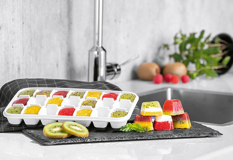 APS Eiswürfelform inkl. Deckel weiß/grau 2er Set