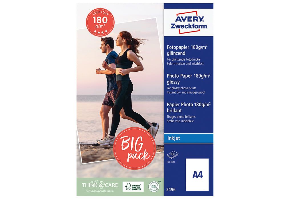 AVERY ZWECKFORM Fotopapier Classic Inkjet 2496 A4 180g 100Blatt