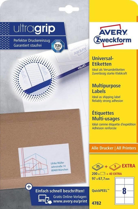 AVERY ZWECKFORM Universal-Etiketten 4782 97x67,7mm weiß 200 Stück