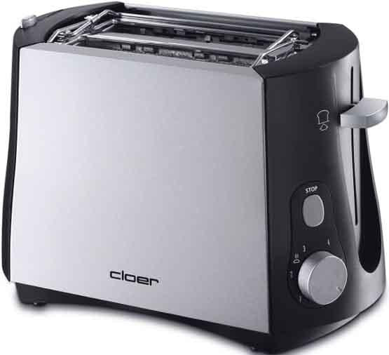 CLOER Toaster 3410 2Scheiben chrom/schwarz