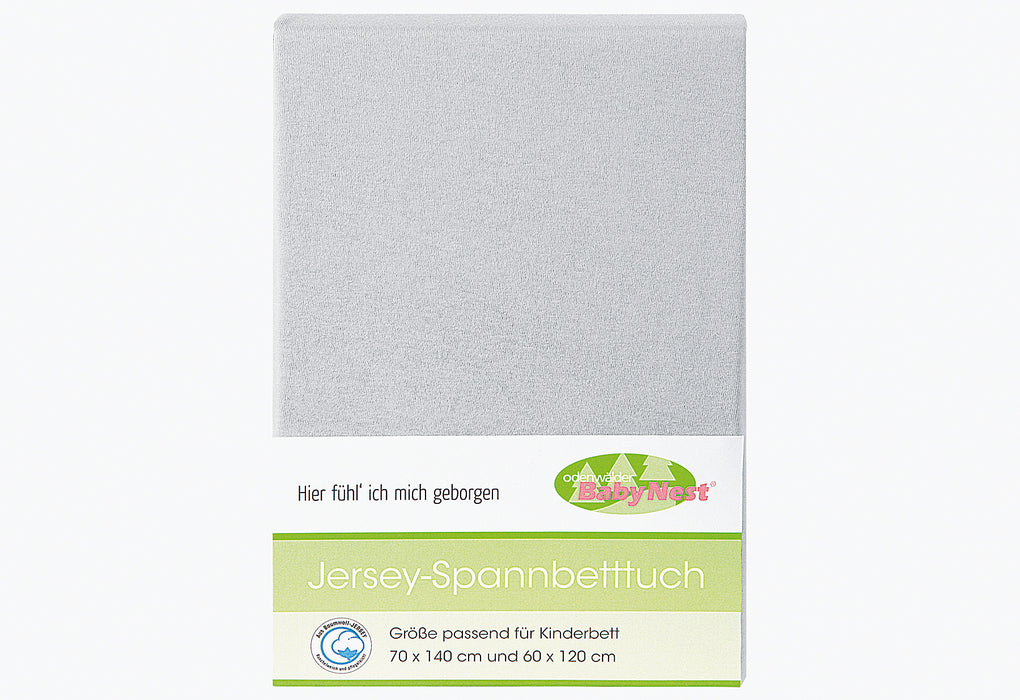 ODENWÄLDER Jersey-Spannbetttuch 40/ 90 light silver