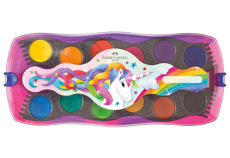 FABER CASTELL Farbkasten Connector Einhorn 12er+ Deckweiß